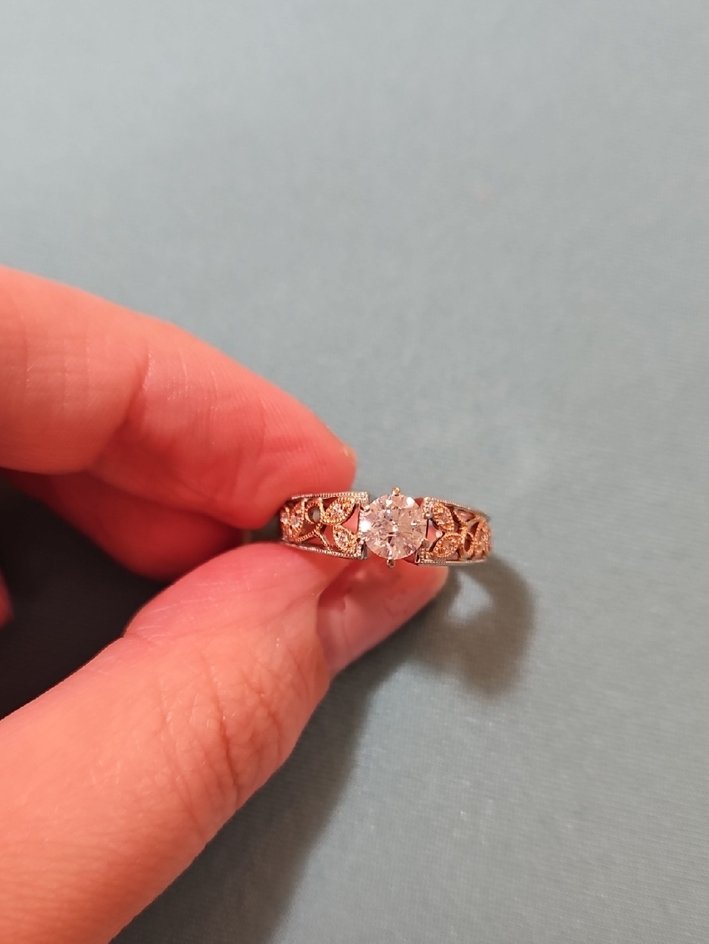 Diamond Engagement Ring 14k Rose Gold